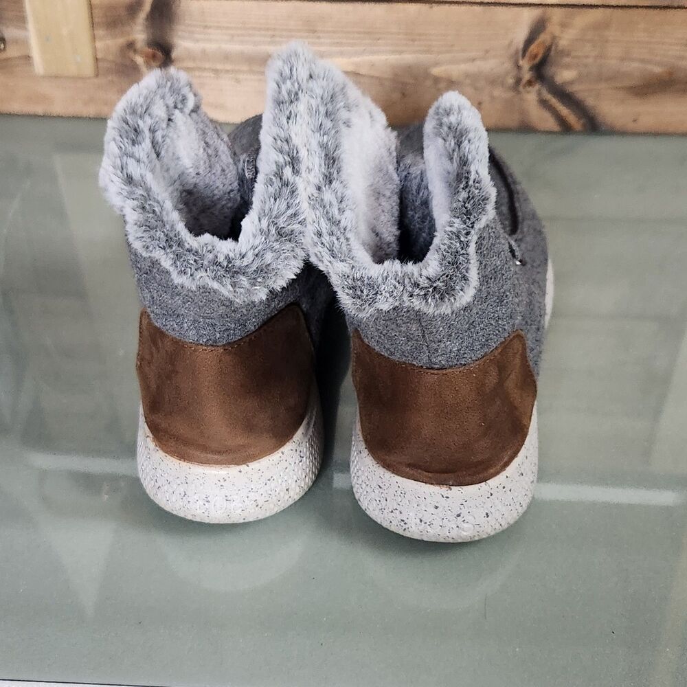BOBS by Skechers Womens Gray Faux Fur Lined Slippers Shoes Size US 9.5 EU 39.5 - Picture 6 of 12
